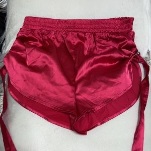 Pink satin shorts